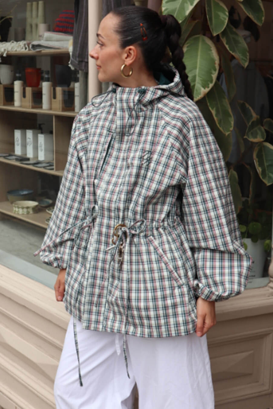 ZEYA - Gina Retro Plaid Hooded Jacket