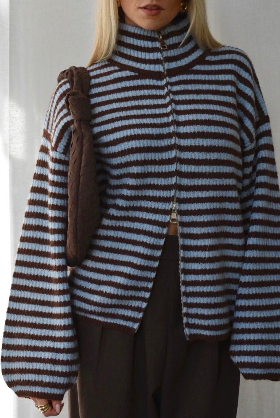 ZEYA - Hanna High Neck Zip-Up Cardigan