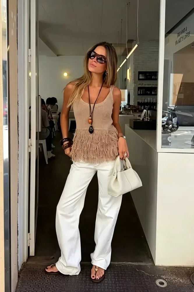 ZEYA - Hannah Tassel Knit Tank Top