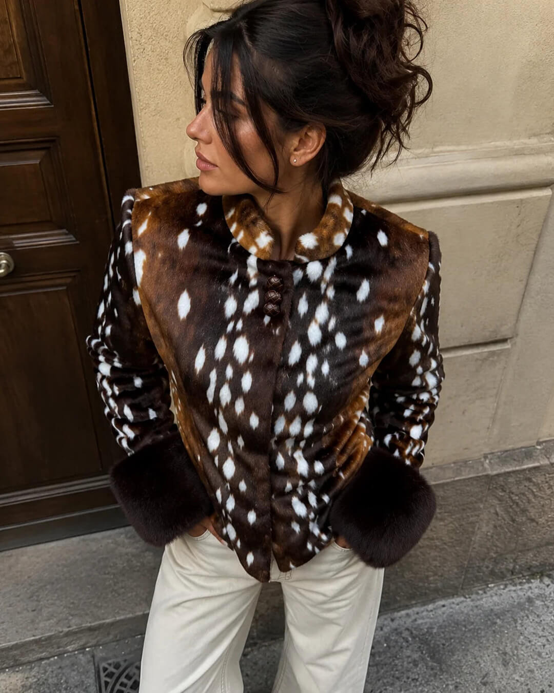 ZEYA - Harriet Stand Collar Faux Fur Jacket