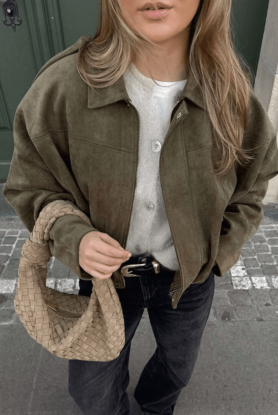 ZEYA - Helen Faux Suede Bomber Jacket