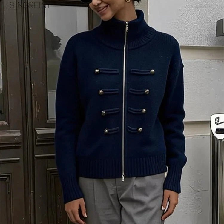 ZEYA - Helena Turtleneck Zip Knit Cardigan