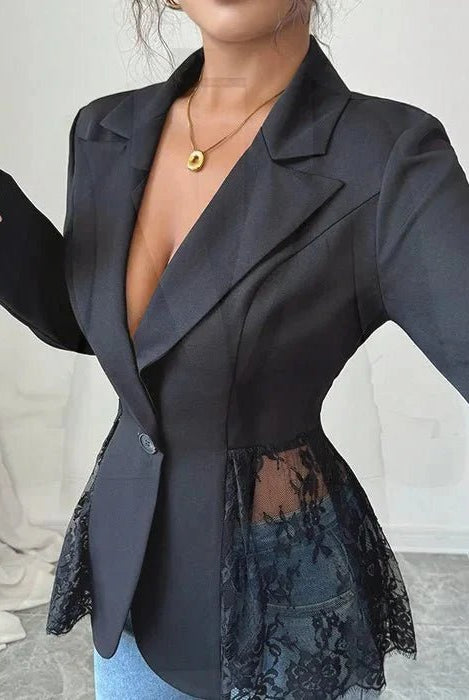 ZEYA - Inga Lace Panel Tailored Blazer