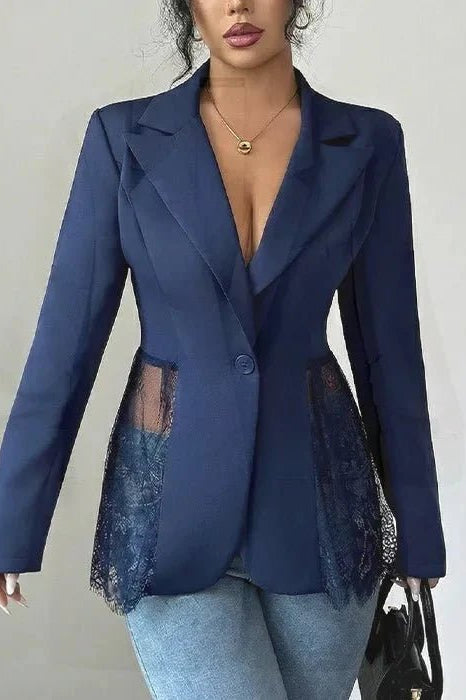 ZEYA - Inga Lace Panel Tailored Blazer