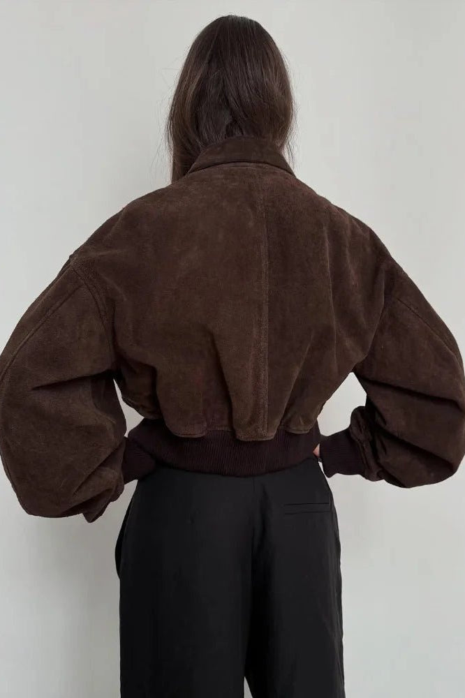 ZEYA - Iza Suede Bomber Jacket