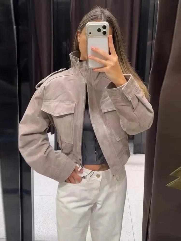 ZEYA - Jasmin Faux Suede Cropped Jacket