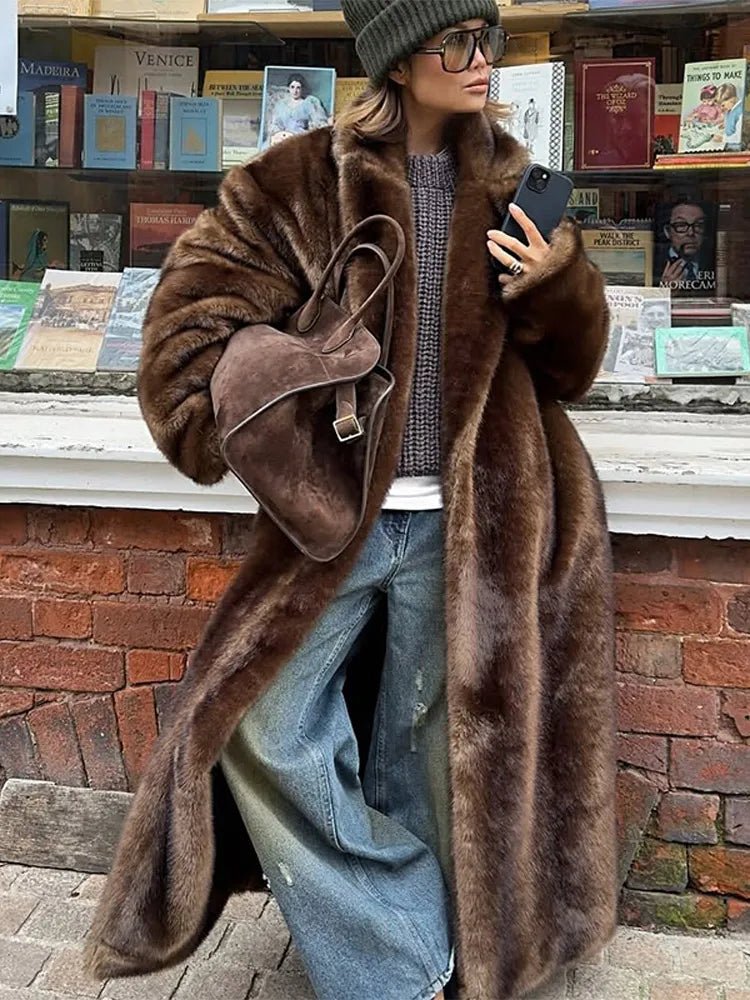 ZEYA - Jasmine Faux Fur Long Overcoat