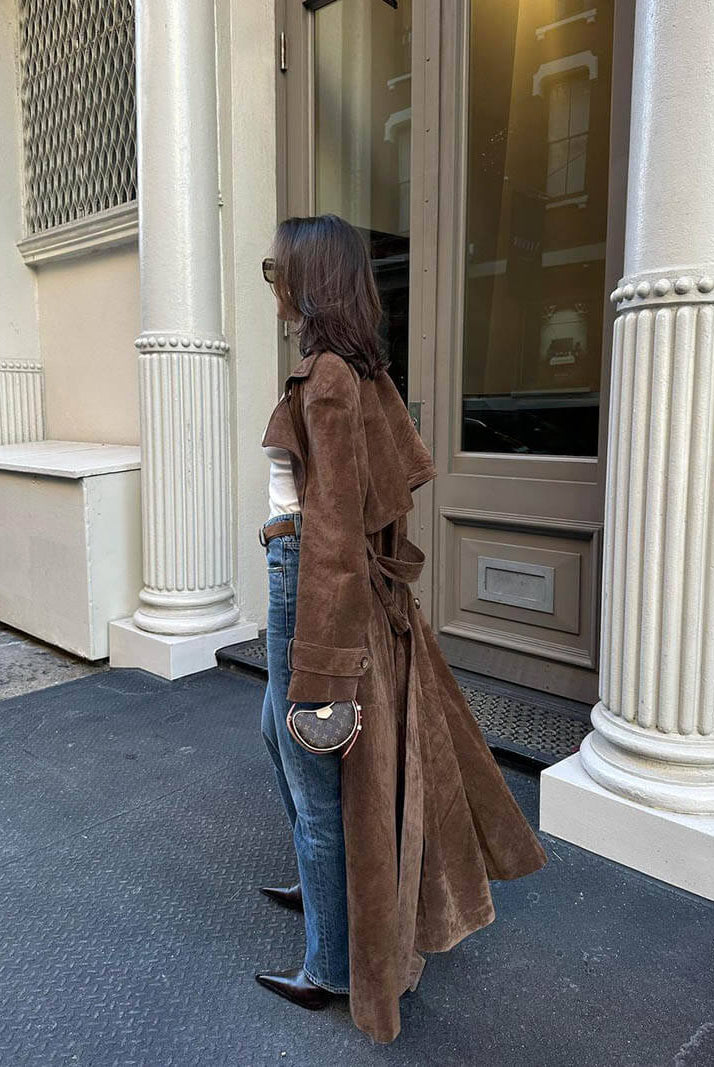 ZEYA - Jenna Faux Suede Trenchcoat