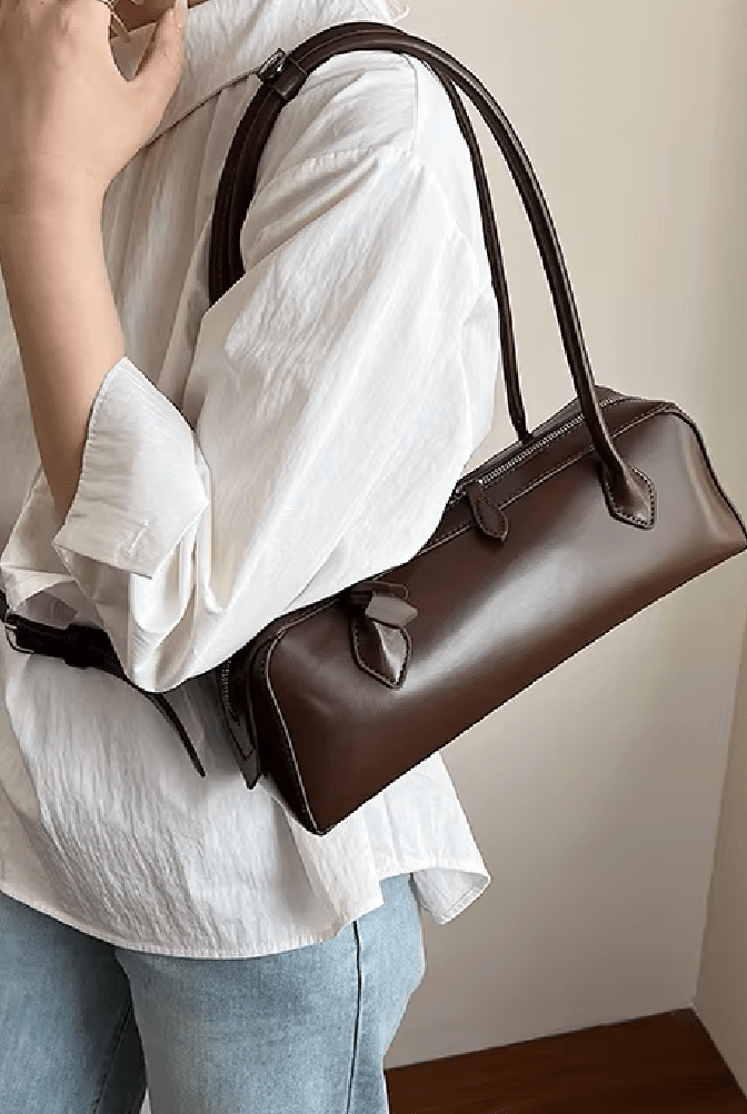 ZEYA - Julia Vintage Leather Baguette Bag