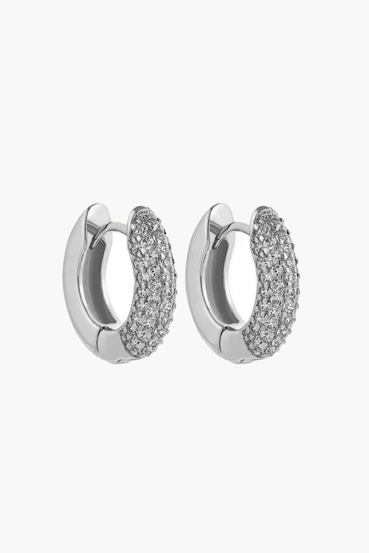 ZEYA - Juliette - Earrings with Zirconia Stones, Minimalist Hoop Design for Women