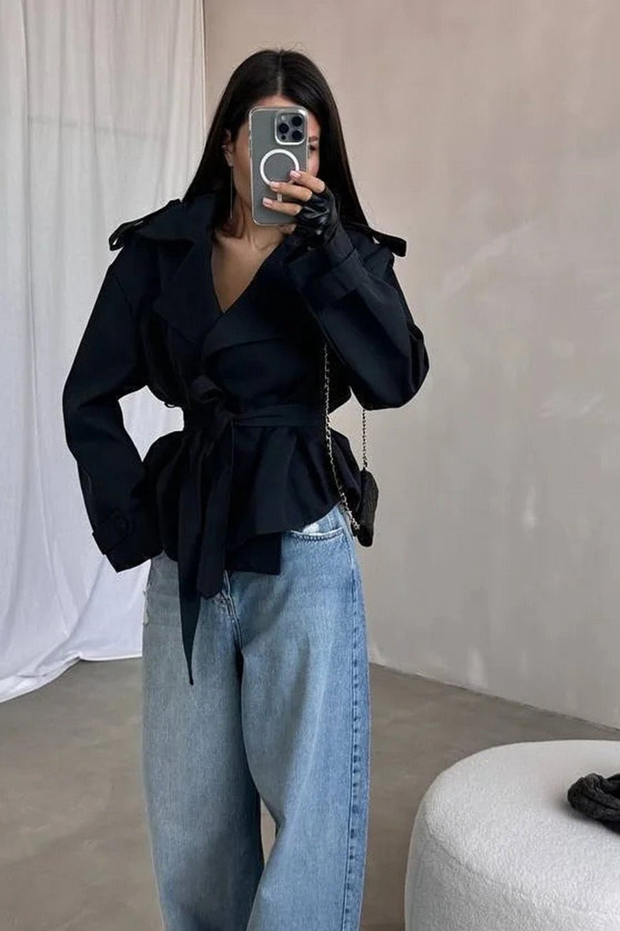 ZEYA - Kelly Belted Cropped Trench Coat