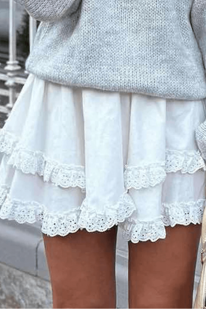ZEYA - Kiara Ruffled Trim Layered Mini Skirt