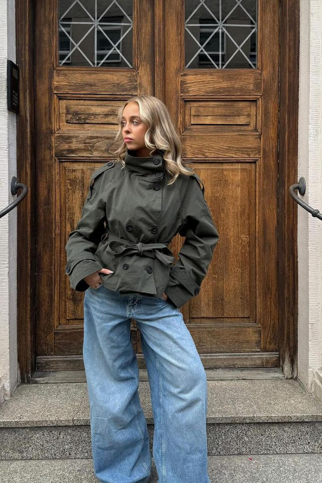 ZEYA - Kiarra Stand Collar Crop Trenchcoat