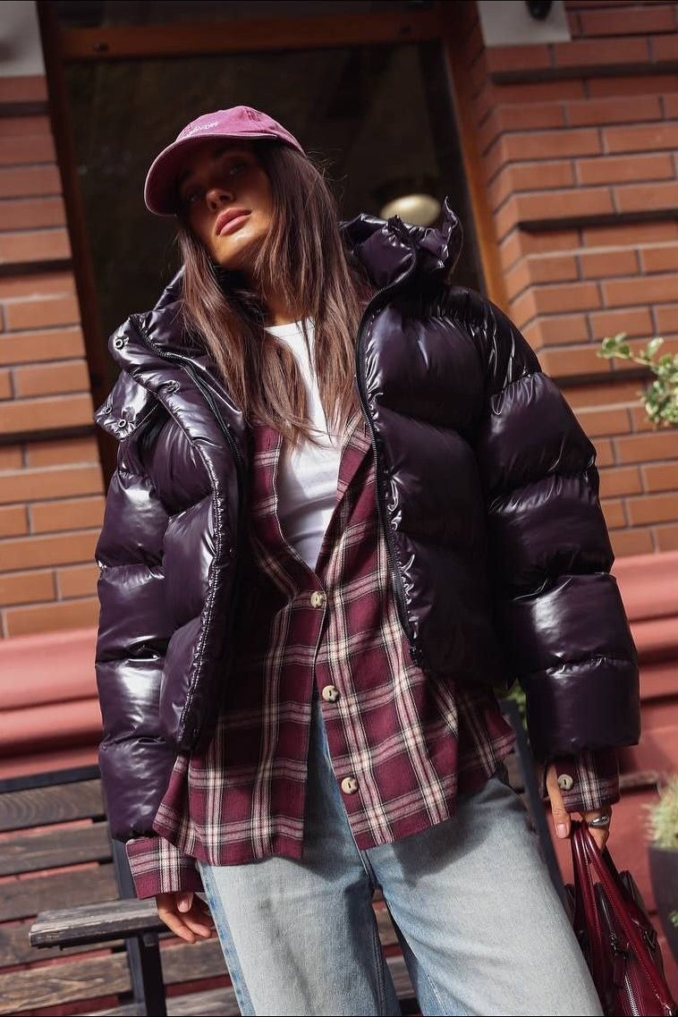 ZEYA - Lara Hooded Glossy Puffer Jacket
