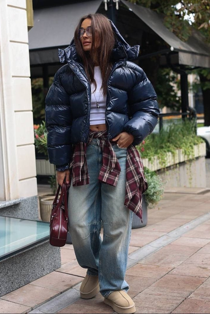 ZEYA - Lara Hooded Glossy Puffer Jacket
