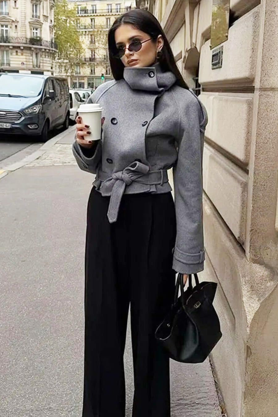 ZEYA - Lara Stand Collar Short Trench Coat