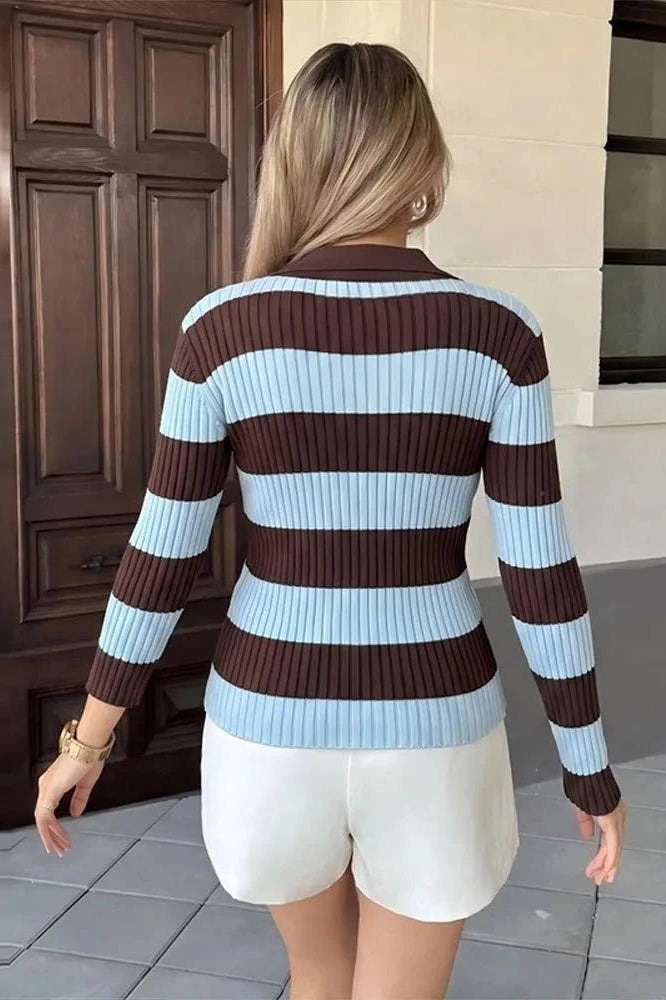ZEYA - Lara Striped Knit Pullover