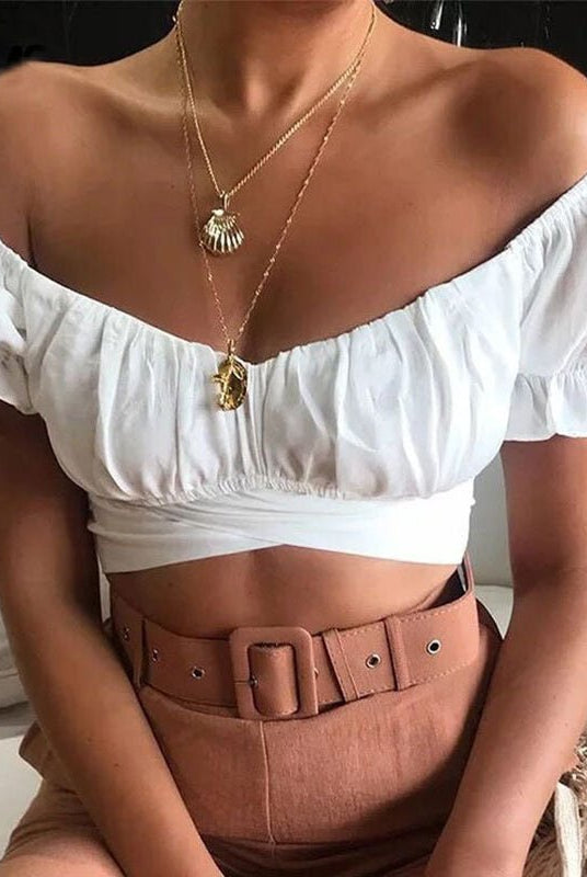 ZEYA - Leah Flowing Puff Sleeve Crop Top