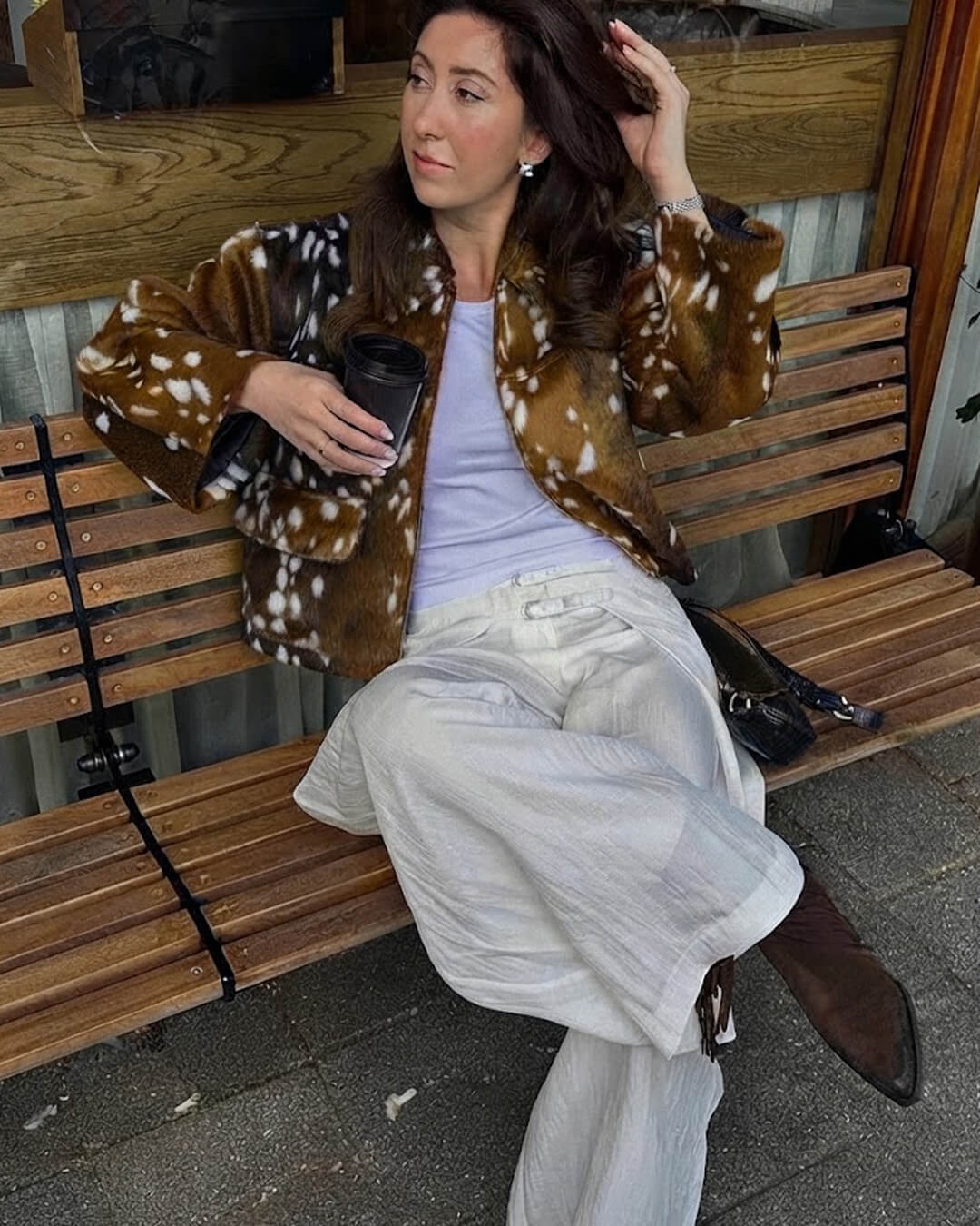 ZEYA - Lena Bambi Faux Fur Jacket and Shorts Set
