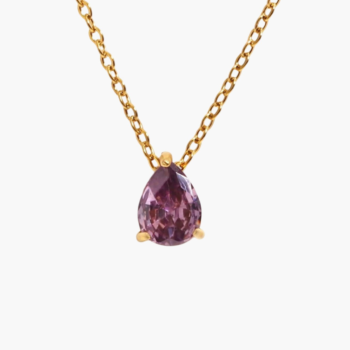 ZEYA - Lilith Necklace - Teardrop Pendant with Birthstone Zirconia Stones for Women