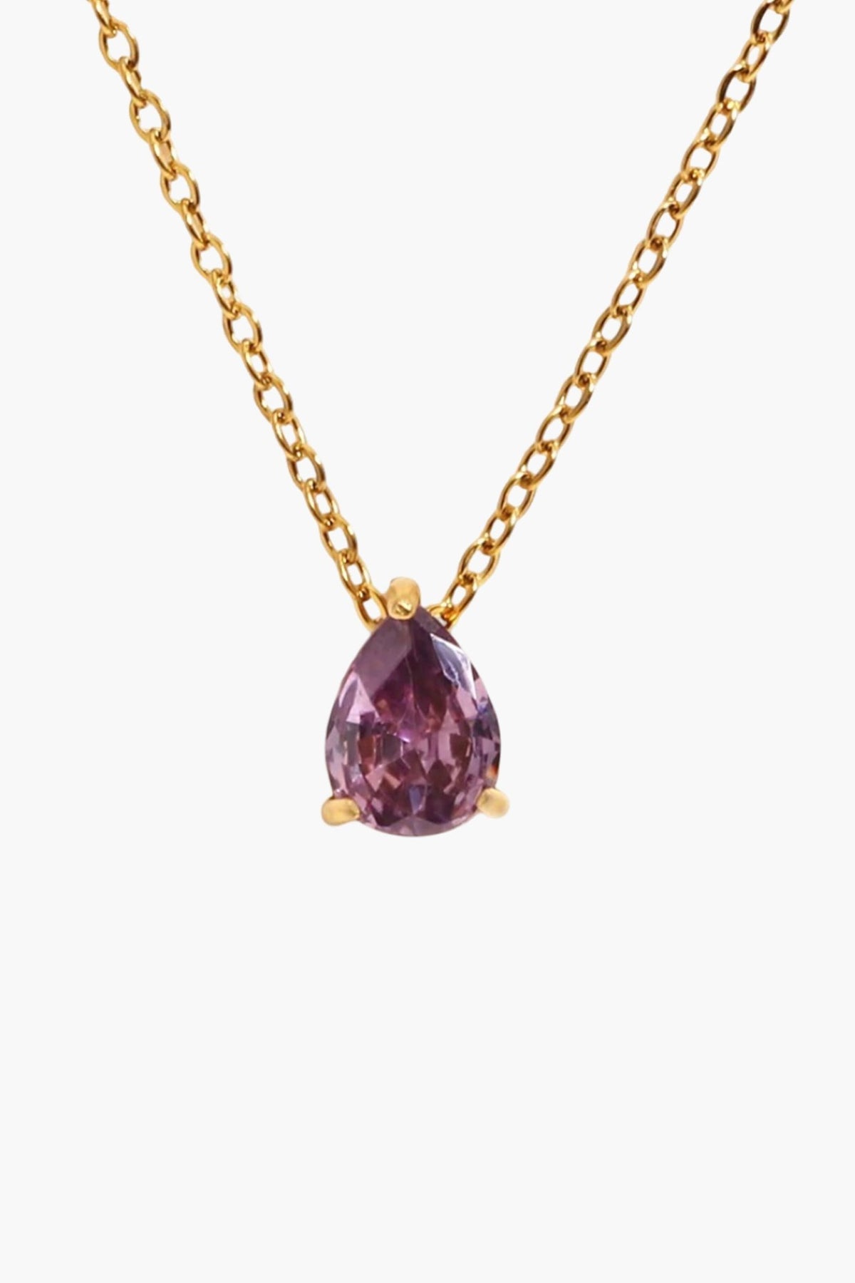 ZEYA - Lilith Necklace - Teardrop Pendant with Birthstone Zirconia Stones for Women
