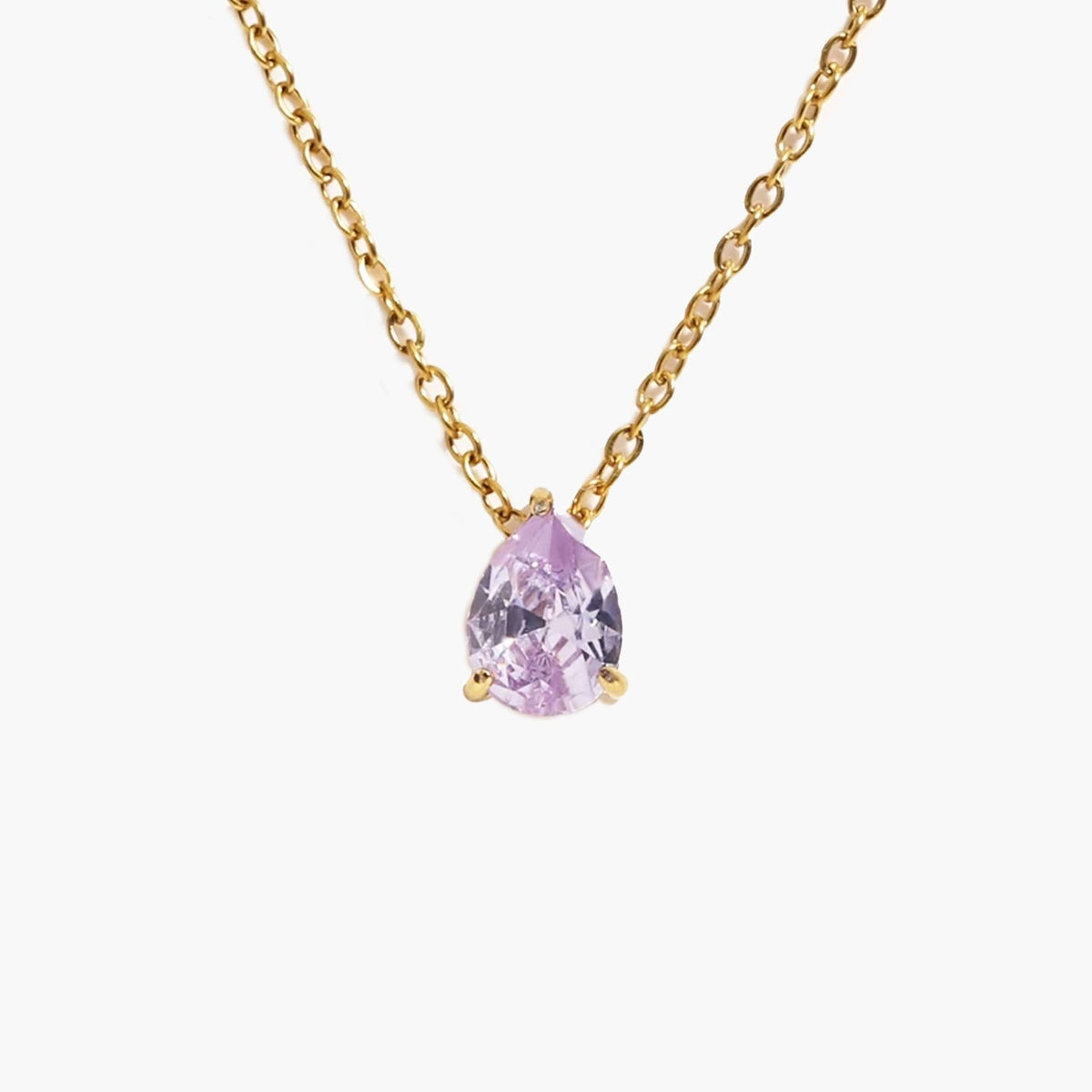 ZEYA - Lilith Necklace - Teardrop Pendant with Birthstone Zirconia Stones for Women