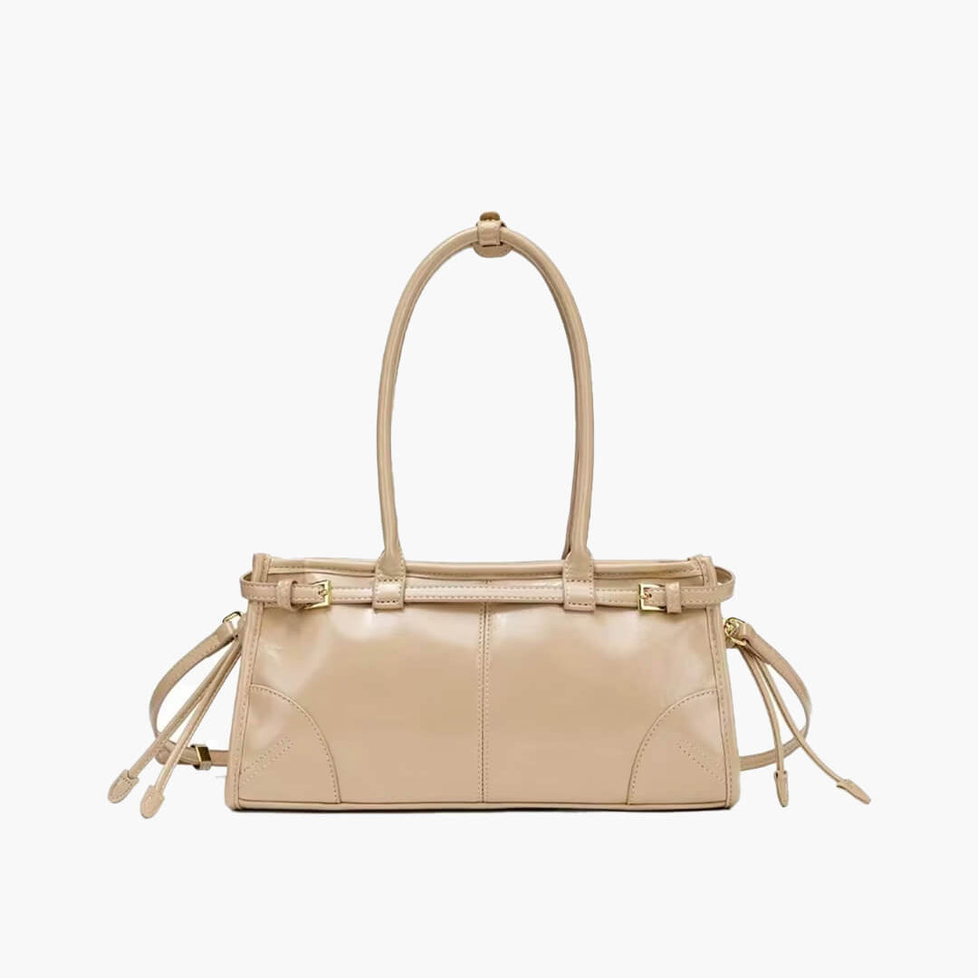ZEYA - Lorena Leather Shoulder Bag with Belt Detail