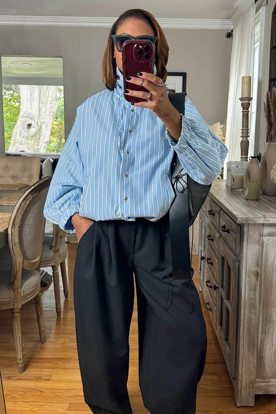 ZEYA - Lucy Striped High Neck Shirt