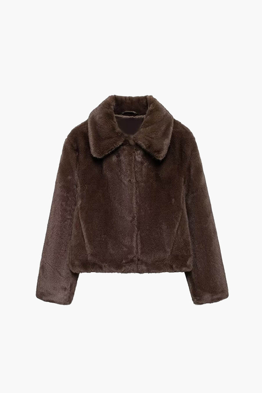 ZEYA - Maddie Short Faux Fur Collared Coat