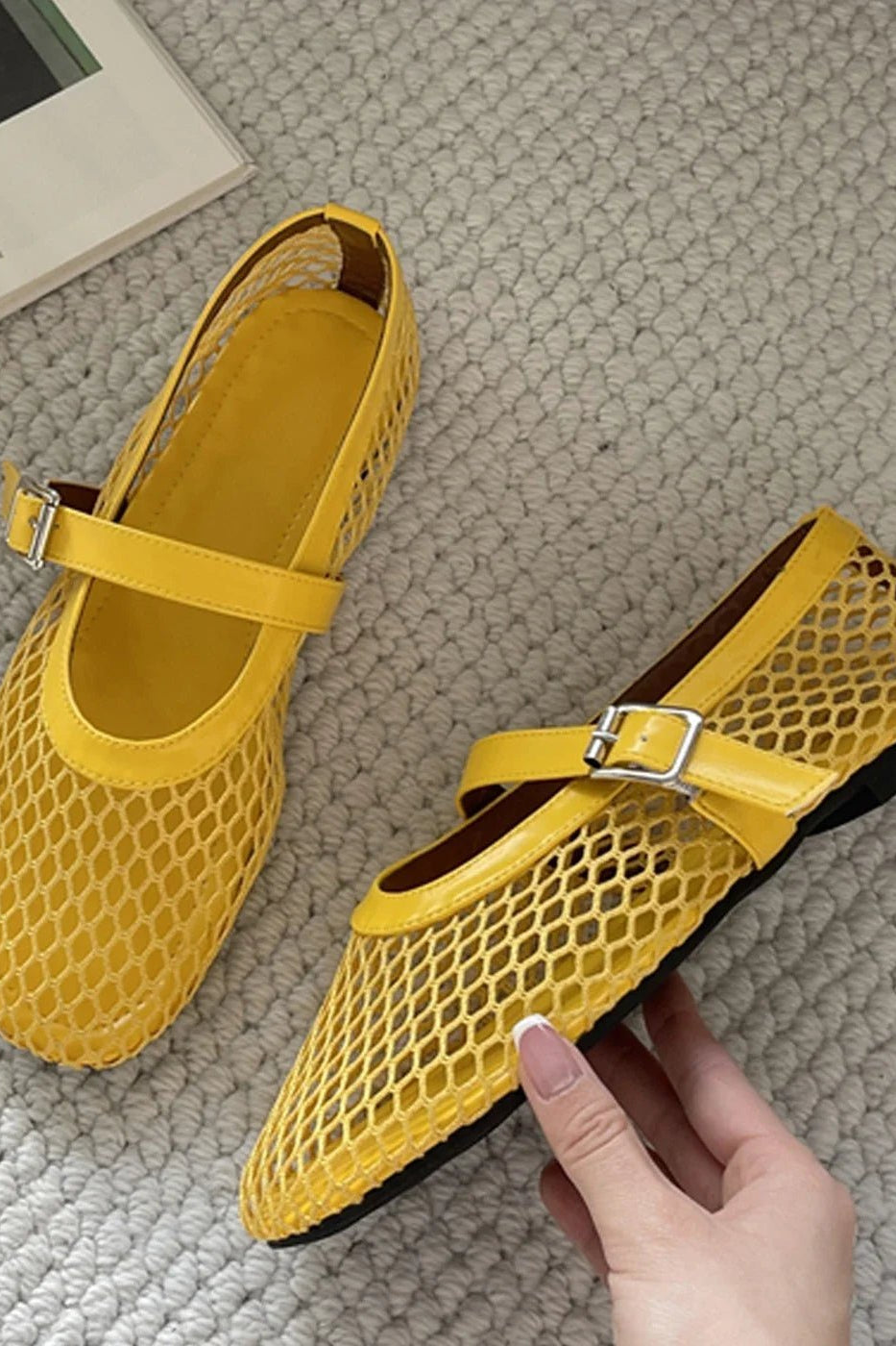 ZEYA - Martha Mesh Buckle Strap Flats