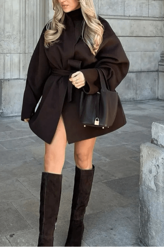 ZEYA - Mary Belted Oversized Wrap Coat