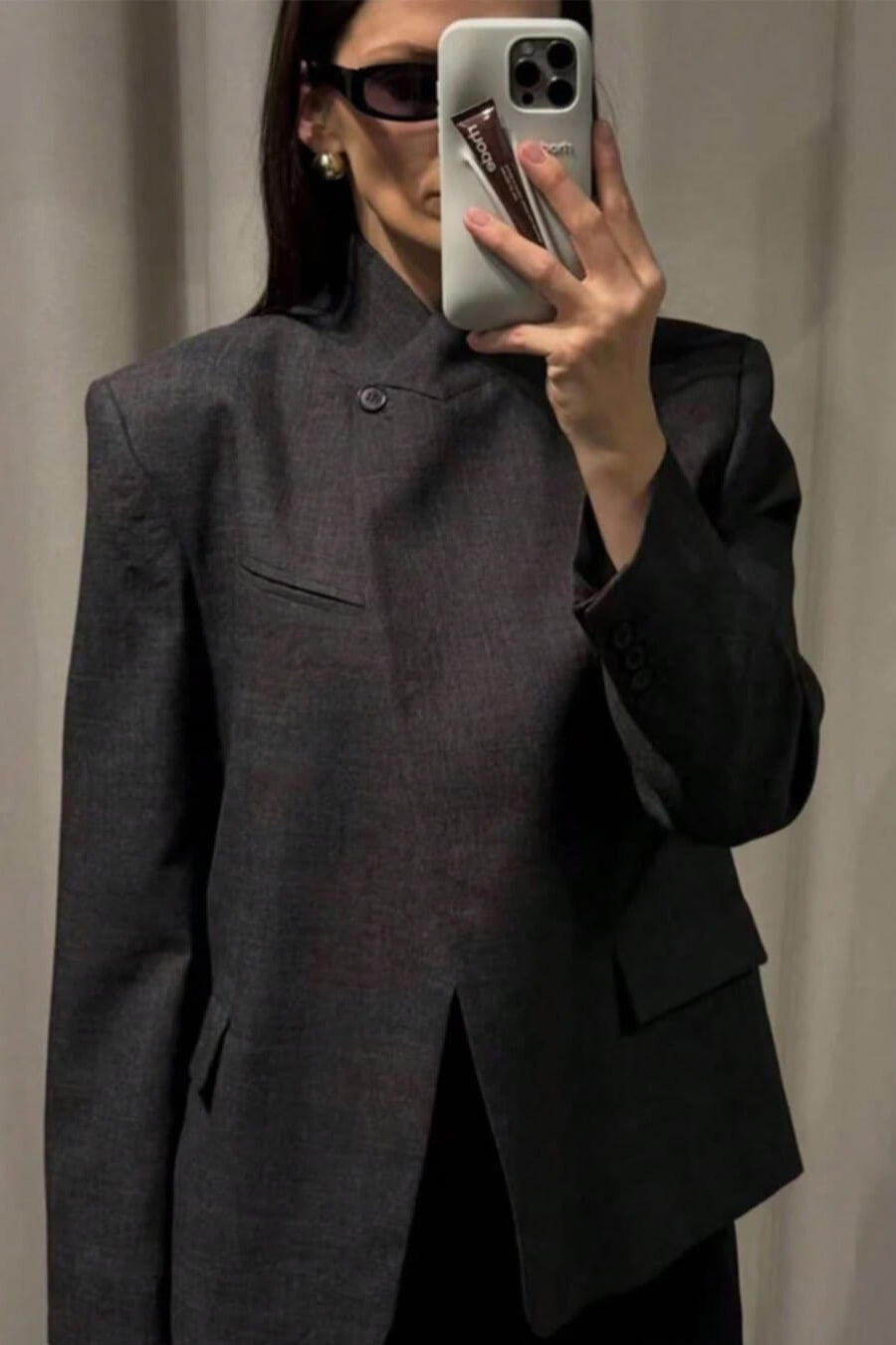 ZEYA - Melanie Plaid Stand Collar Blazer