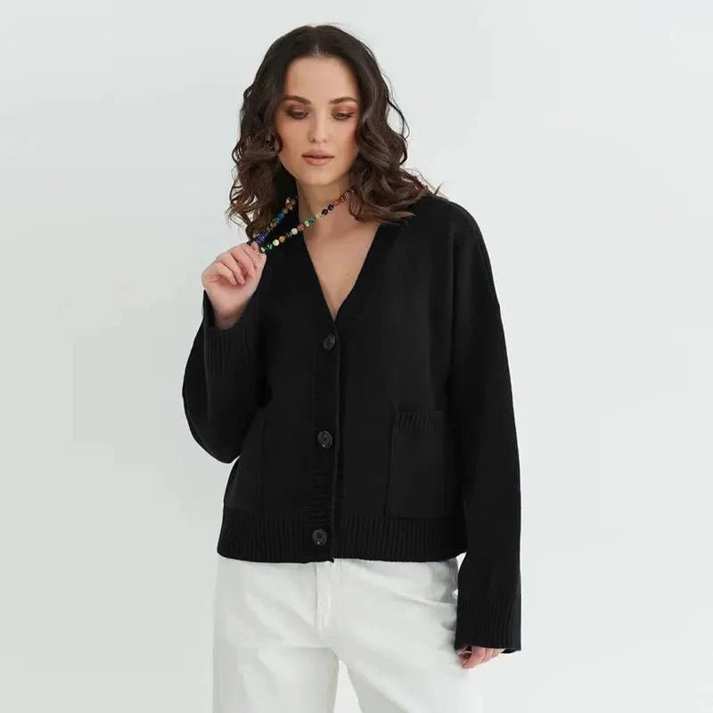 ZEYA - Melissa Cardigan with Elegant V Neck & Long Sleeves