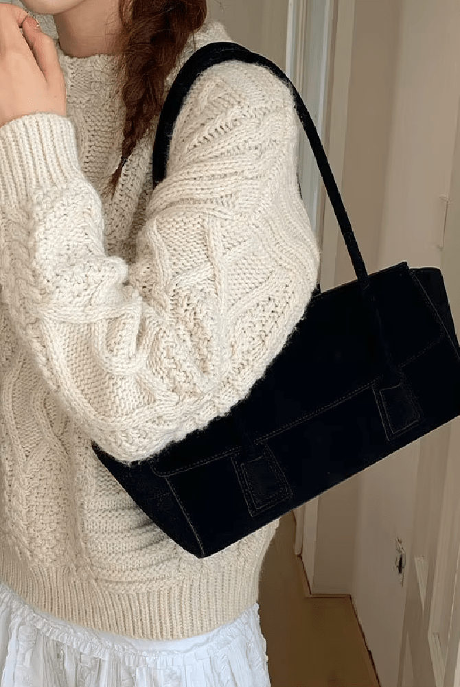 ZEYA - Melissa Vintage Faux Suede Shoulder Bag