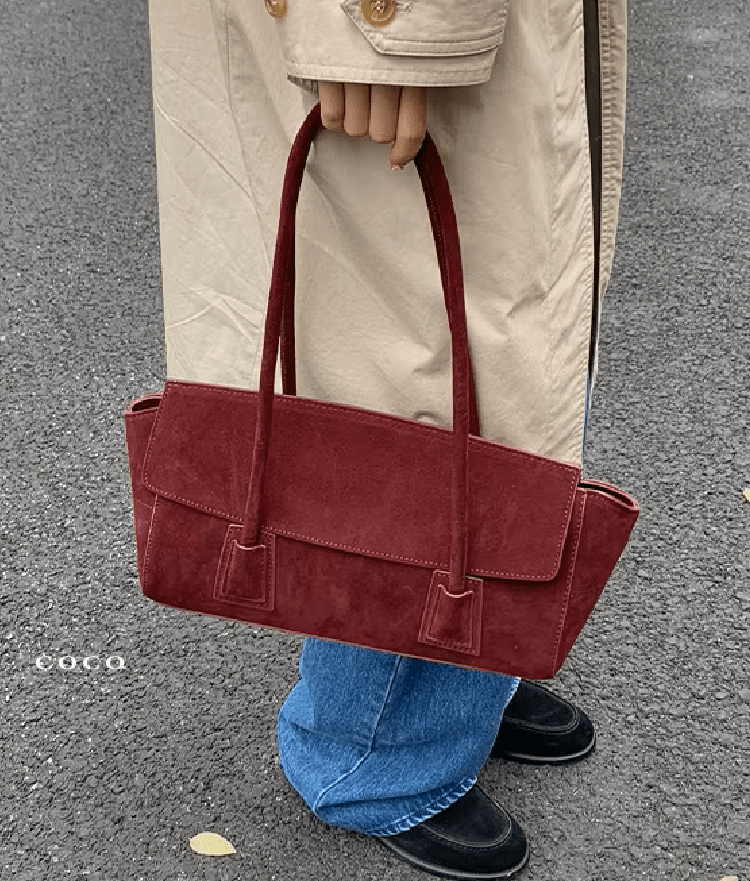 ZEYA - Melissa Vintage Faux Suede Shoulder Bag