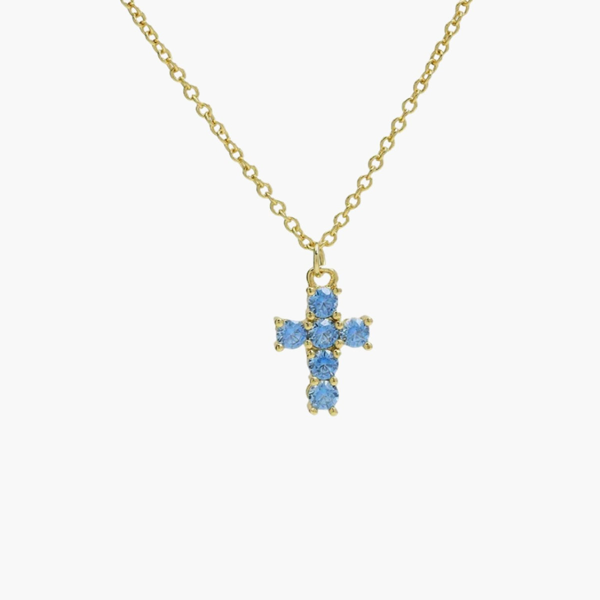ZEYA - Miya Birthstone Necklace - Elegant Cross Pendant with Zircon for Women