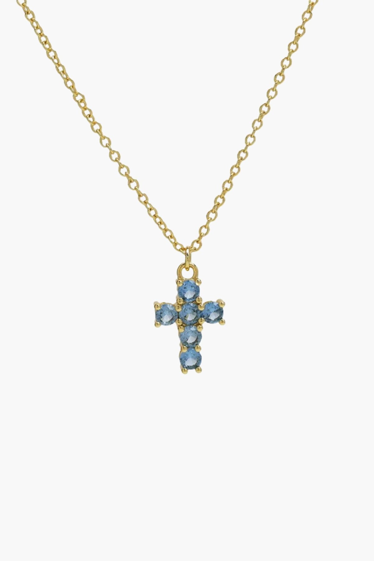 ZEYA - Miya Birthstone Necklace - Elegant Cross Pendant with Zircon for Women
