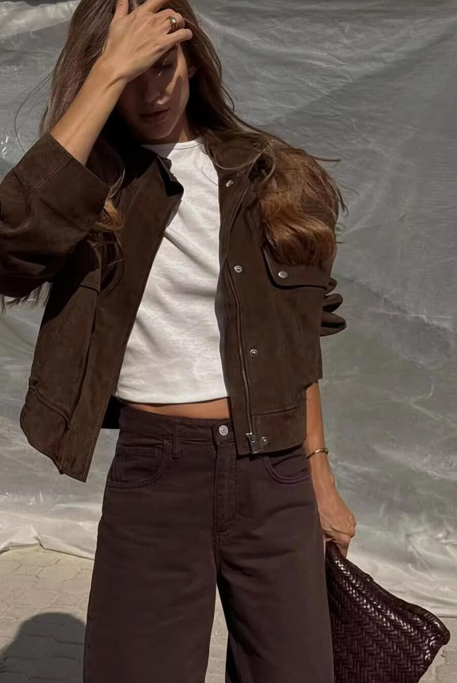 ZEYA - Nadine Suede Bomber Jacket