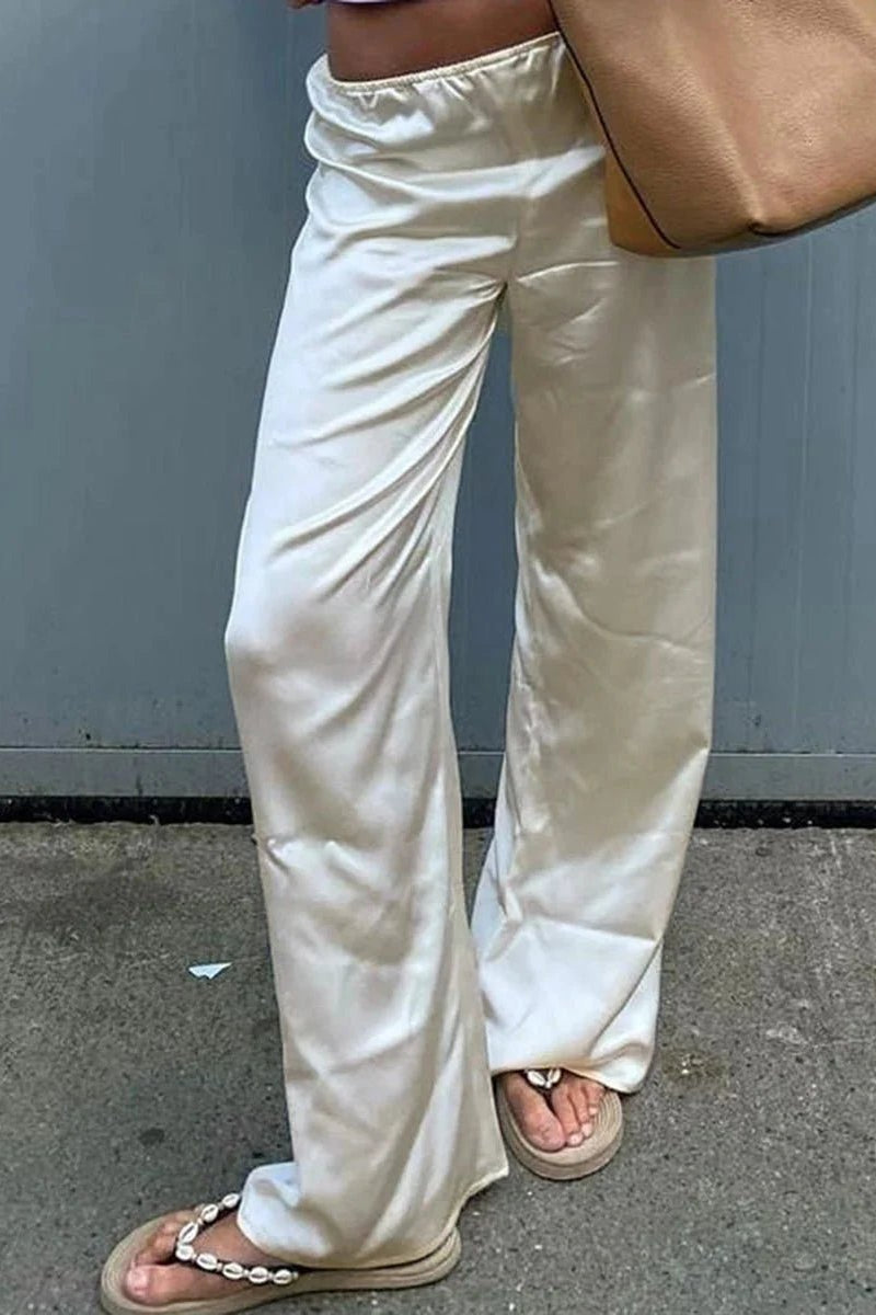 ZEYA - Nenita Wide Leg Satin Trousers