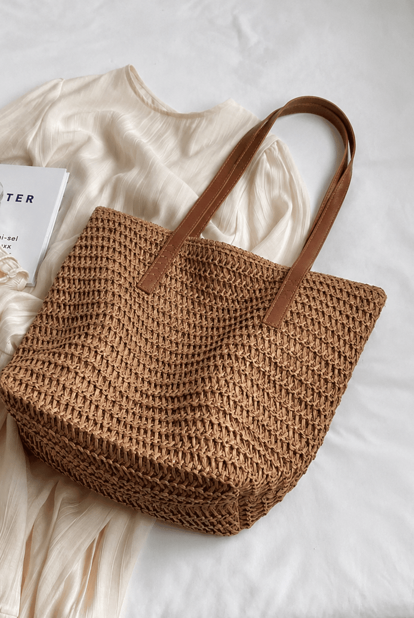 ZEYA - Nora Woven Straw Beach Tote