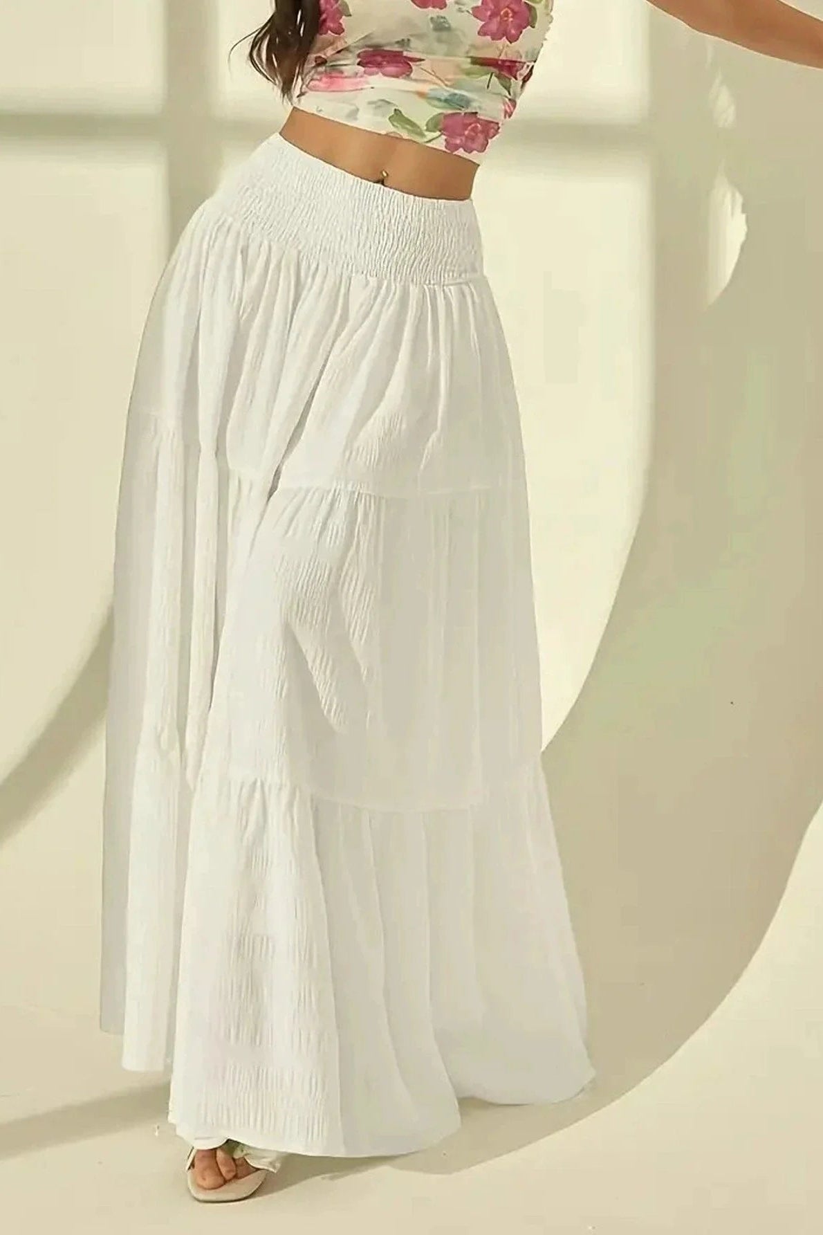 ZEYA - Octavia Tiered Maxi Skirt Elastic Waist