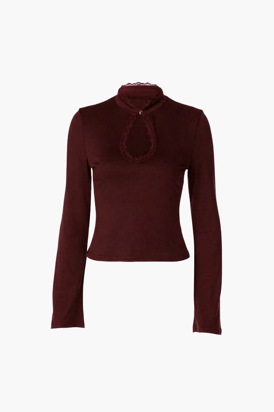ZEYA - Rose High Neck Keyhole Blouse