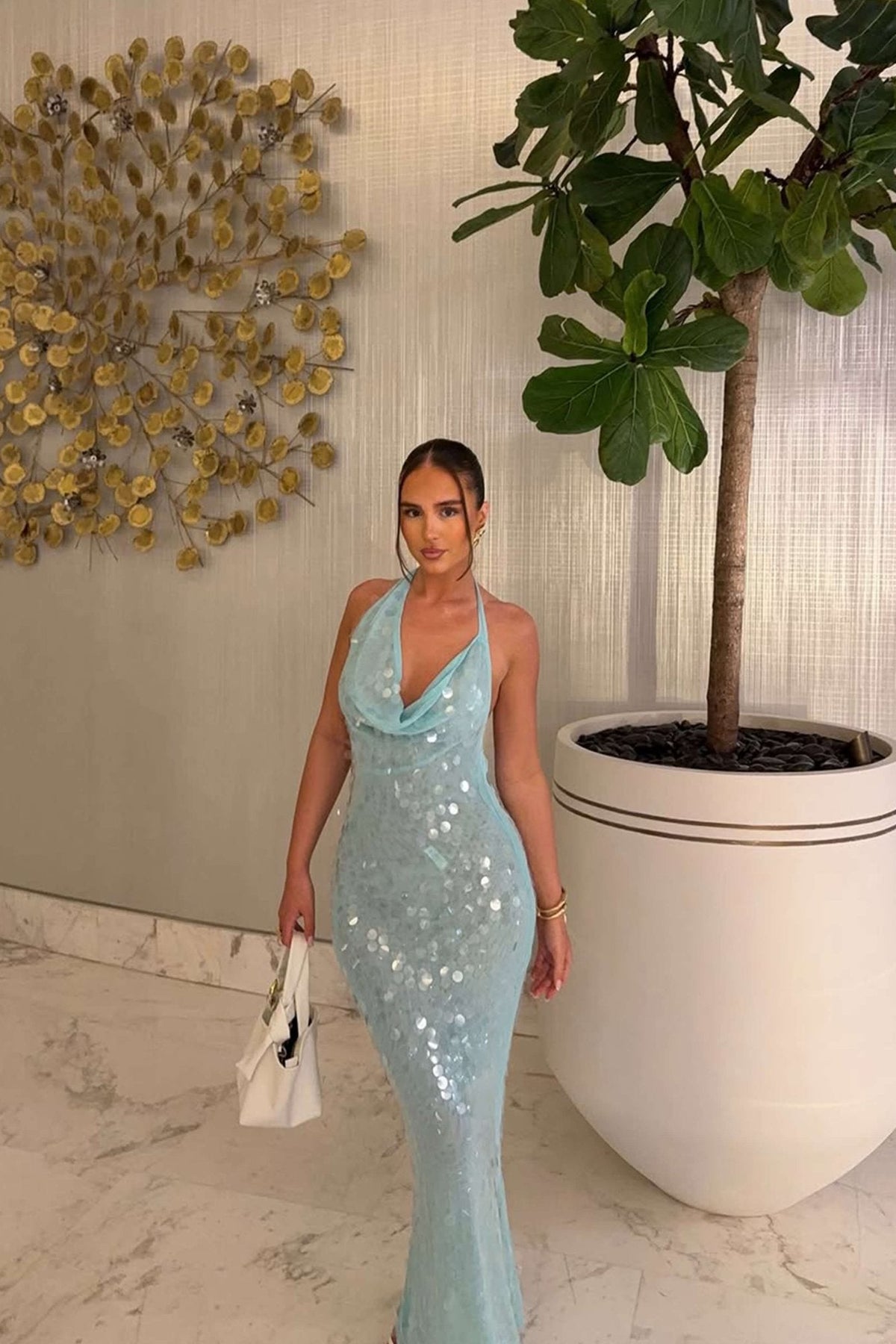ZEYA - Rosy Sequin Maxi Dress