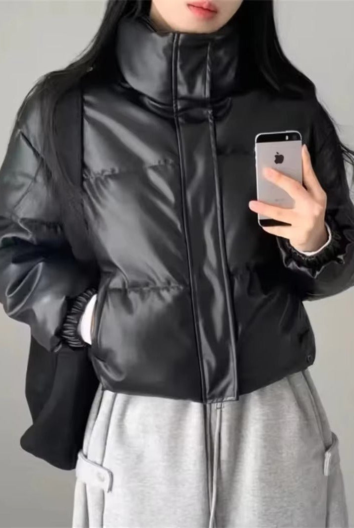 ZEYA - Sammy Faux Leather Puffer Jacket