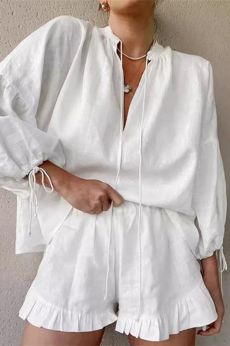 ZEYA - Sara Ruffle Shorts Set