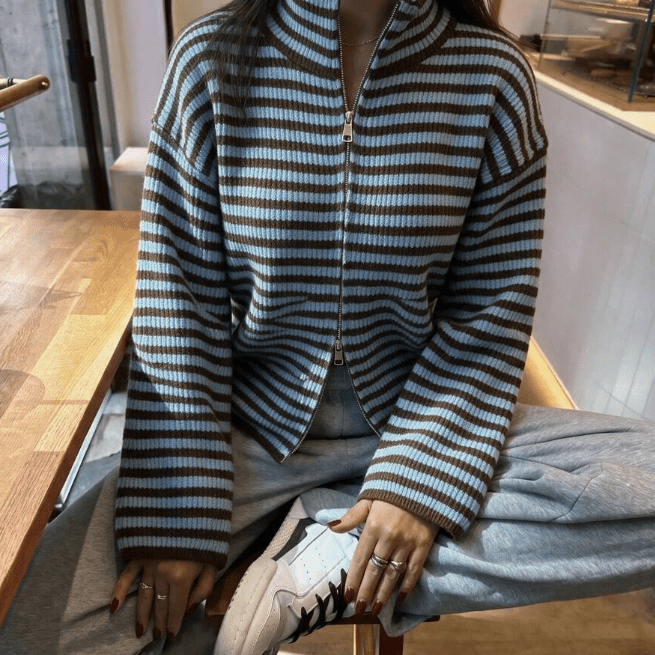 ZEYA - Sarah Striped Knit Cardigan