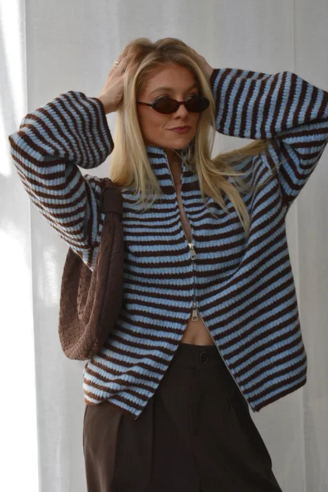 ZEYA - Sarah Striped Knit Cardigan