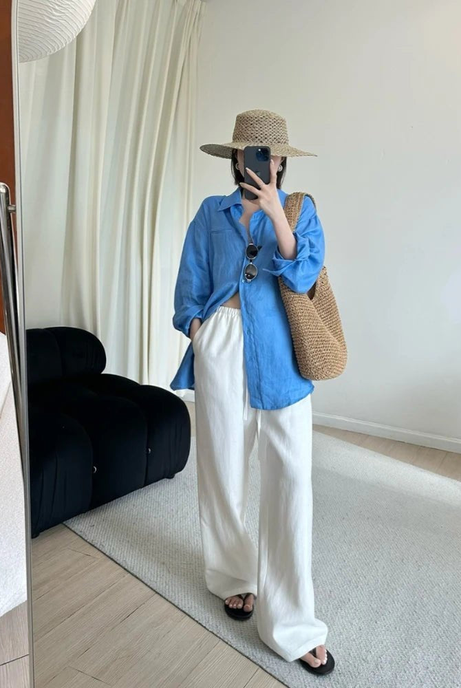 ZEYA - Shiela Wide Leg Linen Pants