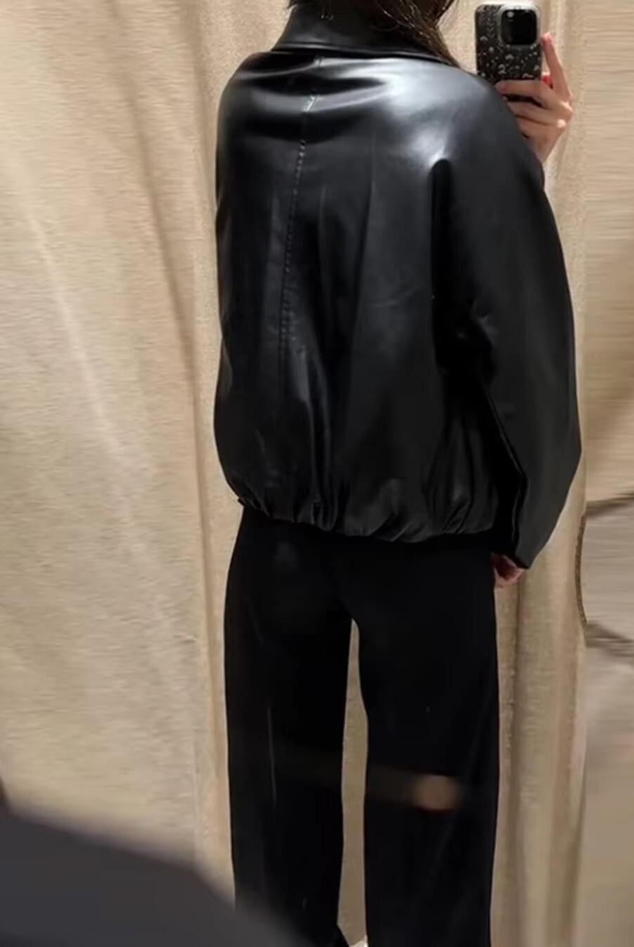 ZEYA - Sienna Faux Leather Bomber Jacket