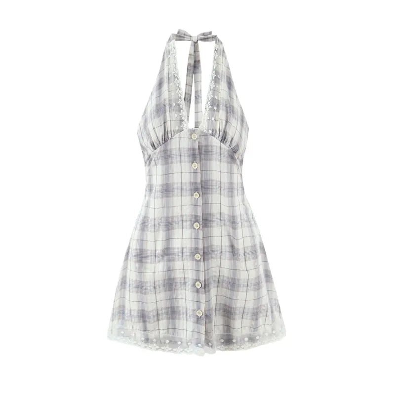 ZEYA - Sofia Diagonal Plaid Knit Mini Dress